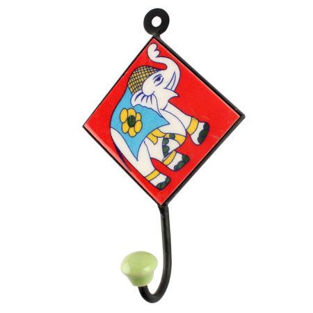 Elephant Ceramic Tile Wall Hook